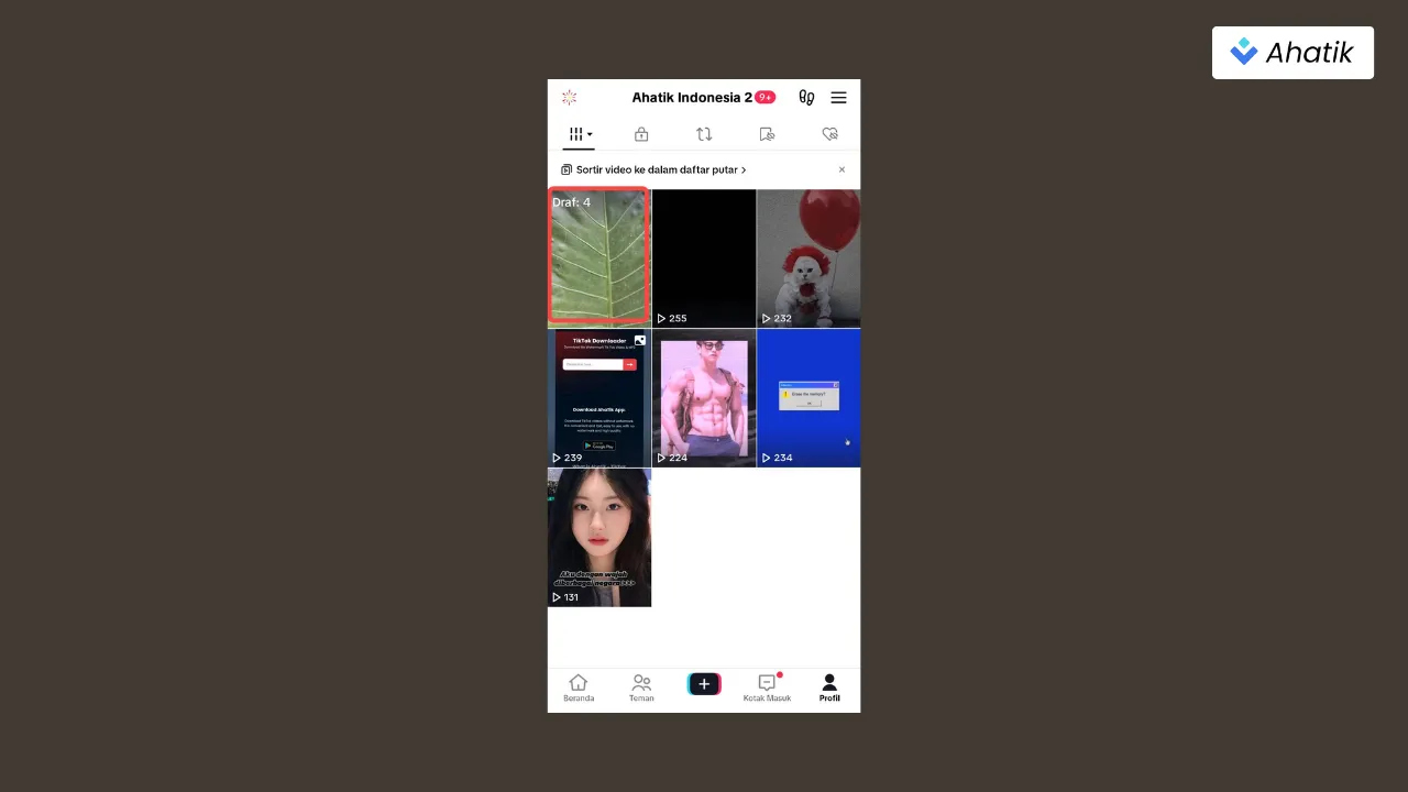 Cara Menggabungkan Video di Tik Tok dari Draft - Ahatik.com